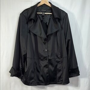 🍾Lane Bryant Black stretch satin Blazer